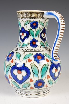 Lot 904 - A Cantagalli Iznik-style pottery ewer, late...