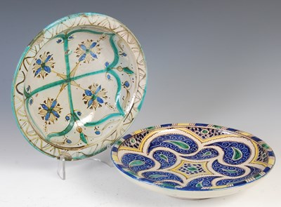 Lot 906 - Two Morrocan polychrome pottery bowls, 18th...