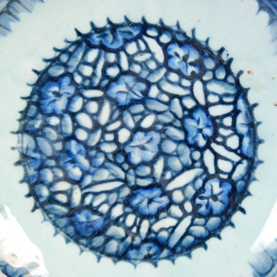 Lot 870 - An unusual Turkish Iznik blue and white...