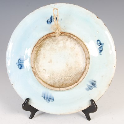 Lot 870 - An unusual Turkish Iznik blue and white...