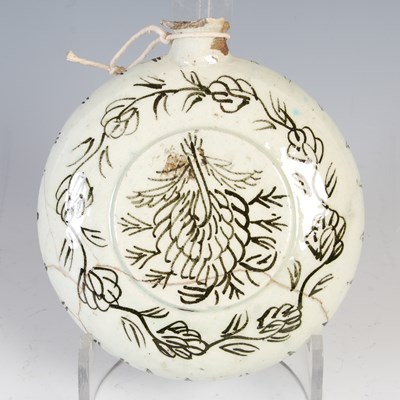 Lot 901 - A rare Turkish Kutahya pottery pilgrim flask,...