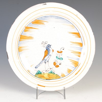 Lot 916 - A Spanish pottery charger, probably Talavera,...