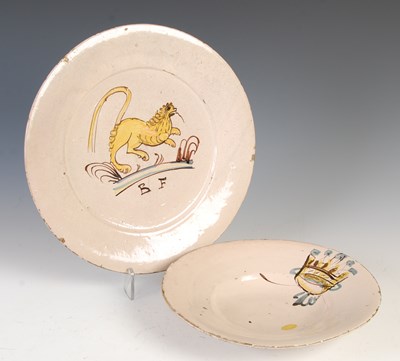 Lot 917 - Two Spanish pottery dishes, 19th century, one...