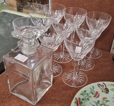 Lot 14 - A Baccarat clear glass decanter and stopper,...