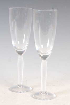 Lot 24 - A pair of Lalique clear and frosted glass...