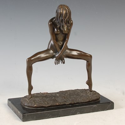 Lot 28 - Laude, a contemporary bronze figure of a naked...