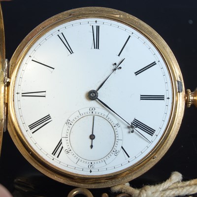 Lot 78 - An 18ct gold hunter cased pocket watch,...