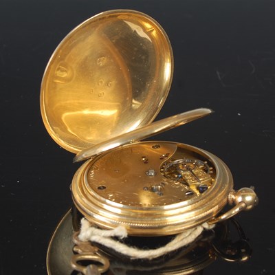 Lot 78 - An 18ct gold hunter cased pocket watch,...