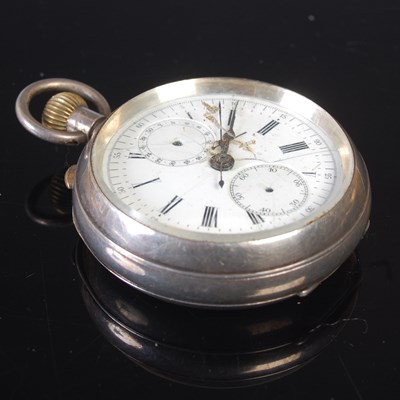 Lot 79 - A continental silver cased open-faced pocket...