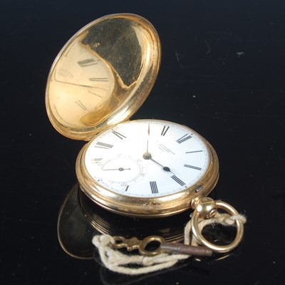 Lot 81 - An 18ct gold hunter cased pocket watch,...