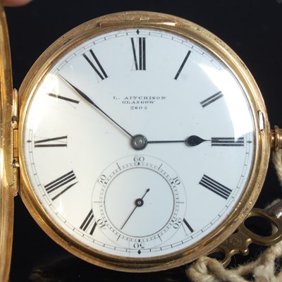 Lot 81 - An 18ct gold hunter cased pocket watch,...