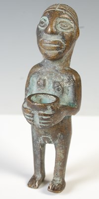 Lot 104 - African Tribal bronze figure of a nude female...