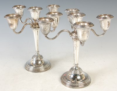 Lot 126 - A pair of Birmingham silver five-light...