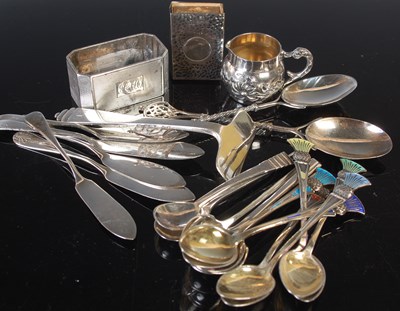 Lot 145 - A collection of assorted silver flatware to...