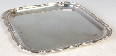 Lot 148 - A Birmingham silver square shaped tray, with...