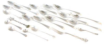 Lot 164 - A collection of assorted silver flatware,...