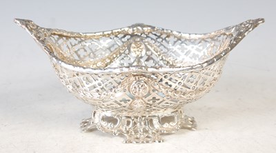 Lot 166 - A Birmingham silver oval shaped basket, with...