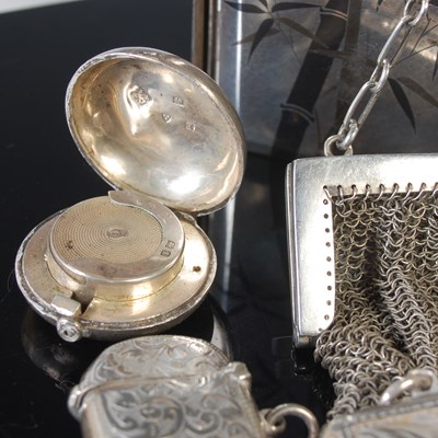Lot 172 - A silver chain-mail purse; an Eastern white...