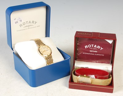 Lot 216 - Two boxed Rotary yellow metal gentlemans...