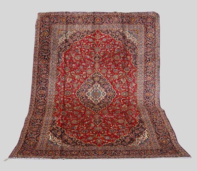 Lot 115 - A Persian Kashan carpet, the rectangular field...