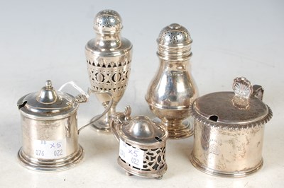 Lot 237 - Five assorted silver cruets.