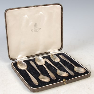 Lot 263 - A cased set of Birmingham silver teaspoons.