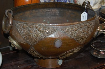 Lot 362 - A copper twin handled jardiniere / basin with...