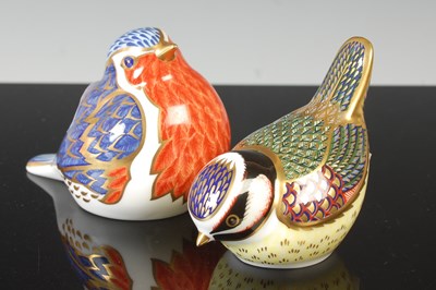 Lot 284 - Two Royal Crown Derby bird ornaments, one a...