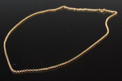 Lot 286 - A yellow metal necklace stamped '375, 9k',...