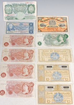 Lot 304 - Banknotes - a collection of Scottish and...