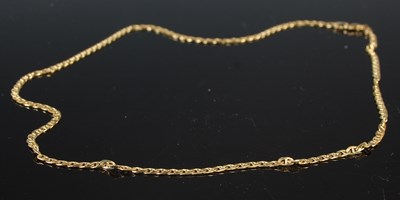 Lot 313 - A yellow metal necklace stamped '750', 10.7...