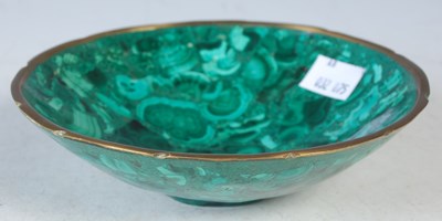 Lot 338 - A gilt metal mounted malachite circular bowl,...