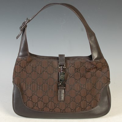 Lot 364 - Gucci, a Jackie handbag, brown pleated silk,...