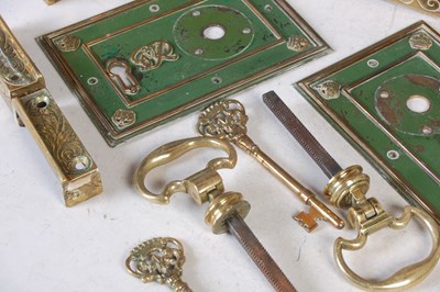 Lot 380 - Royal Interest - two George VI brass rim locks...