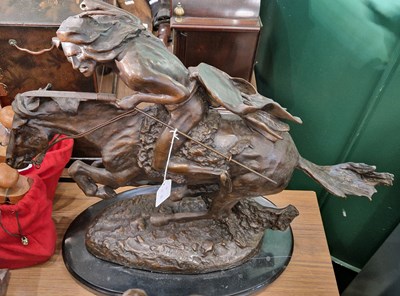 Lot 395A - After Frederick Remington, a large bronze...