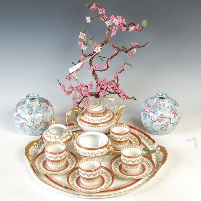 Lot 399 - A decorative glass and wire blossom tree, 36cm...