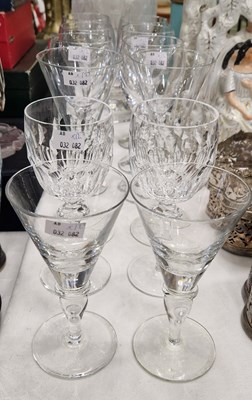 Lot 427 - A set of six clear glass wine goblets and...