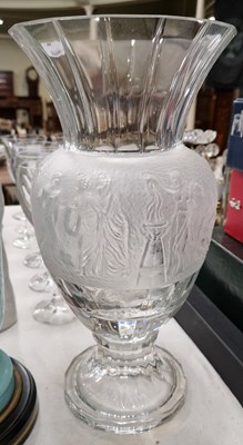 Lot 428 - A 20th century clear and frosted glass vase,...