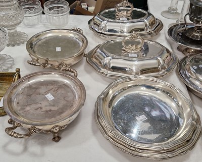 Lot 447 - A collection of EP ware to include two twin...