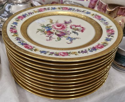 Lot 449 - A set of twelve Rosenthal ivory floral...