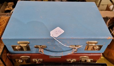 Lot 476 - Two vintage leather Attaché cases, one...