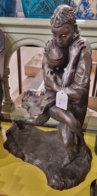 Lot 487 - A bronzed resin figure group of male and...