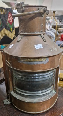 Lot 510 - A copper and brass ships lantern, Bow Port...