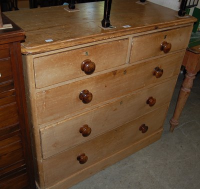 Lot 756 - A 19th century pine chest of two short over...