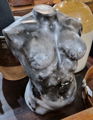 Lot 519 - A composite female torso sculpture, 37cm high.