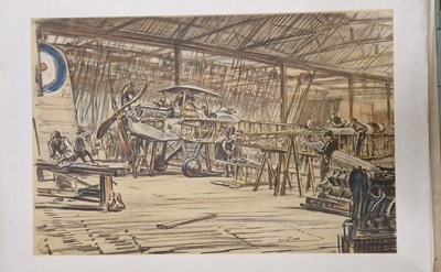 Lot 534 - A folio of prints and war drawings after...