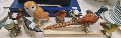 Lot 549 - A collection of nine assorted Beswick bird...