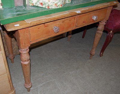 Lot 757 - A 19th century pine kitchen table with single...