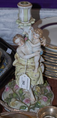 Lot 382 - A continental porcelain flower encrusted...