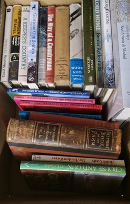 Lot 588 - Box - assorted books, game, hunting, shooting,...